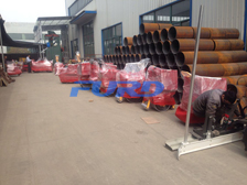 福瑞得機械激光整平機、座駕壓路機、手扶壓路機、大灌縫機等及時包裝發(fā)貨